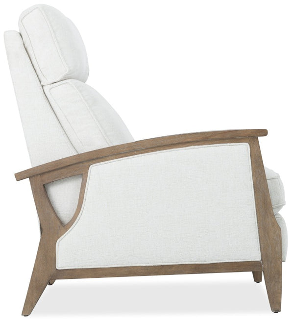 Hooker Furniture Ward Favara Ivory Power Recliner With Usb, Light Wood Frame, Bustle Back, Stain-Resistant Fabric RC848-PH-403