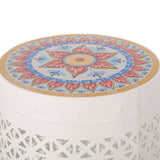 Christopher Knight Home® - Noble House - Cranbrook Outdoor Lace Cut Side Table with Tile Top