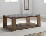 English Elm Steve Silver - Libby - Sintered Stone Coffee Table With Casters - Brown