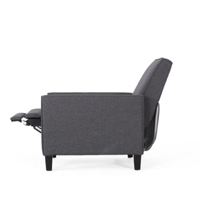 English Elm Christopher Knight Home® - Smoke Low-Profile Fabric Push Back Recliner Chair for Small Spaces, Tapered Legs & Pipe Edge Accents 52422.00FSMK