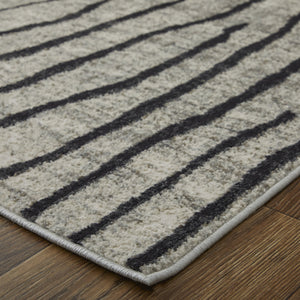 Feizy Rugs Kano Abstract Low Pile Area Rug - Distressed Design, Stain & Water Resistant, Ideal For Pets & Homes Gray,Black,Taupe Polypropylene,Polyester 86439lifivychlf05