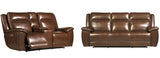 Parker House Jameson - Hickory Power Reclining Zero Gravity Sofa And Loveseat Dark Brown 100% Leather ,Leather Match Mjam-32phz-hkry