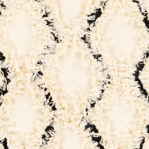 Livabliss Apache Handwoven Wool Rug with Moroccan Pattern Fringed Edges for Bohemian Entryways Cream, Black 8' x 10' APA2300-810