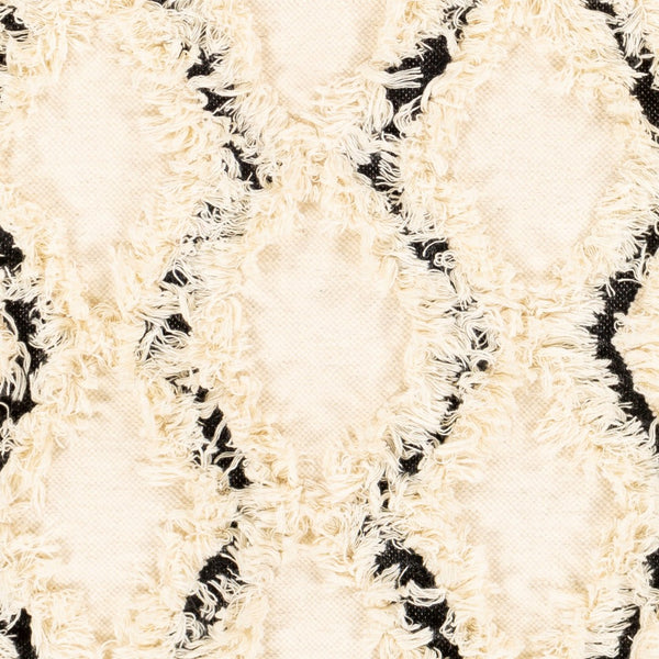 Livabliss Apache Handwoven Wool Rug with Moroccan Pattern Fringed Edges for Bohemian Entryways Cream, Black 8' x 10' APA2300-810