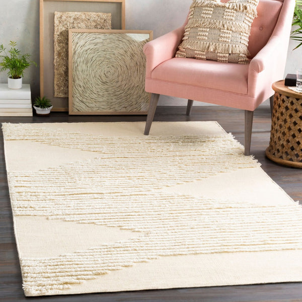 Livabliss Apache Hand Woven Wool Accent Rug Bohemian Global Pattern for Entryways and Bedside Cream 2'6" x 8' APA2301-268