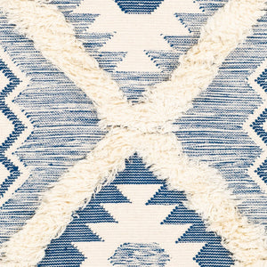 Livabliss Apache Handwoven Wool Runner Rug Moroccan Bohemian Global Pattern Artisan Hallway Dark Blue, Ivor 9' x 12' APA2304-912