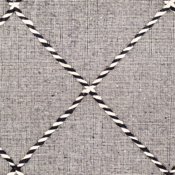 Livabliss Apache Handwoven Wool Flatweave Rug Moroccan Geometric Bohemian Fringe Accent Black, Cream 2'6" x 4' APA2306-264