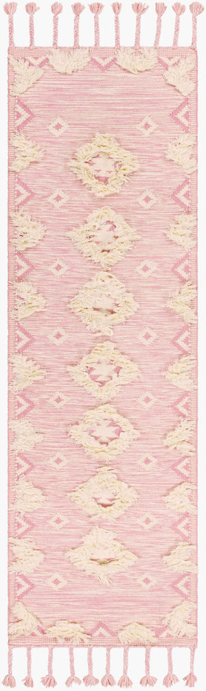 Livabliss Apache Handwoven Wool Runner Rug Moroccan Bohemian Pattern for Hallway or Entryway Light Pink, Cre 2'6" x 8' APA2308-268