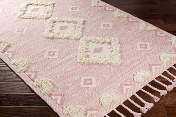 Livabliss Apache Handwoven Wool Runner Rug Moroccan Bohemian Pattern for Hallway or Entryway Light Pink, Cre 2'6" x 8' APA2308-268