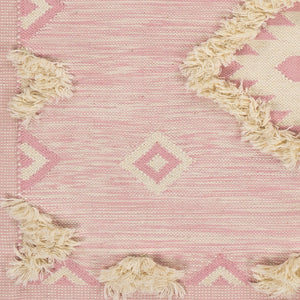 Livabliss Apache Handwoven Wool Runner Rug Moroccan Bohemian Pattern for Hallway or Entryway Light Pink, Cre 2'6" x 8' APA2308-268