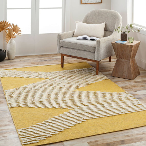 Livabliss Apache Handwoven Wool Area Rug Bohemian Global Pattern Plush Pile Living Room Accent Cream 6' x 9' APA2312-69