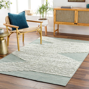 Livabliss Apache Handwoven Wool Accent Rug Bohemian Global Pattern for Entryway or Bedside Sage, Dark Gree 8' x 10' APA2313-810