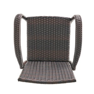 English Elm Littleton Outdoor Woven Rattan Barstools Set of 2 with Weather Resistant Iron Frame 57113.00