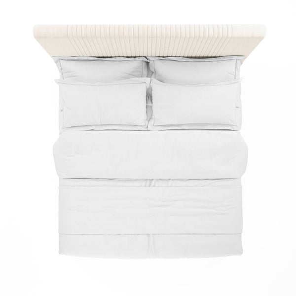 A.R.T. Furniture Blanc Contemporary Alabaster Bed With Vertical Channel Design - Elegant Comfort For Any Bedroom White Parawood Solids,Maple Veneers,Foam,Fabric 289125-1017