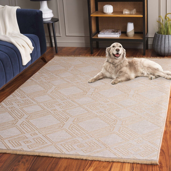 Safavieh Aspect 456 Power Loomed 50% Cotton, 47% Jute, 3% Polyester Natural Fiber Rug Ivory / Natural APE456A-8