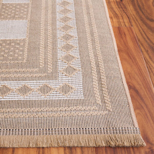 Safavieh Aspect 458 Power Loomed 50% Cotton, 47% Jute, 3% Polyester Natural Fiber Rug Natural / Ivory APE458B-8