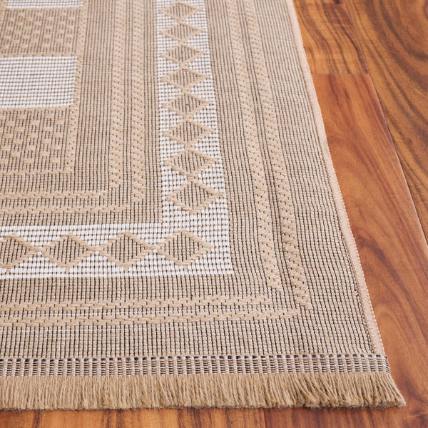 Safavieh Aspect 458 Power Loomed 50% Cotton, 47% Jute, 3% Polyester Natural Fiber Rug Natural / Ivory APE458B-8
