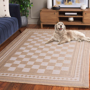 Safavieh Aspect 458 Power Loomed 50% Cotton, 47% Jute, 3% Polyester Natural Fiber Rug Natural / Ivory APE458B-8
