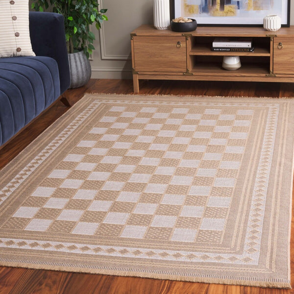 Safavieh Aspect 458 Power Loomed 50% Cotton, 47% Jute, 3% Polyester Natural Fiber Rug Natural / Ivory APE458B-8