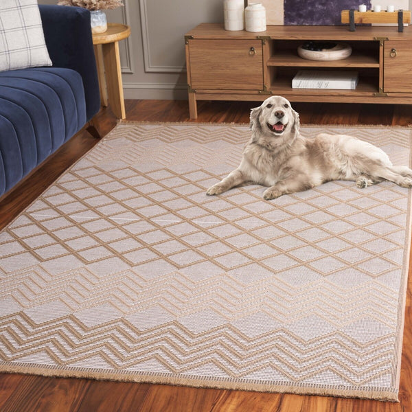Safavieh Aspect 460 Power Loomed 50% Cotton, 47% Jute, 3% Polyester Natural Fiber Rug Ivory / Natural APE460A-8