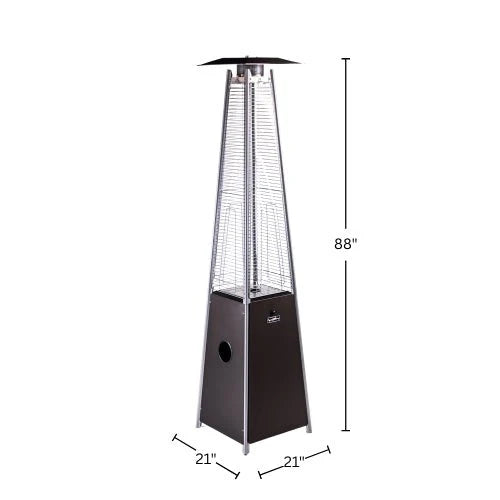 Origins Apex Pyramid Propane Patio Heater with Glass Flame Tube and 40000 Btu Output OH-GTM