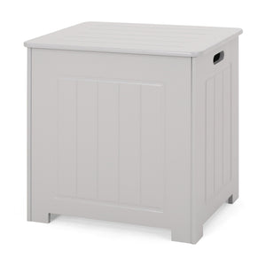 English Elm Christopher Knight Home® - BATHROOM Modern Light Grey Faux Wood Laundry Hamper with Flip-Top Lid, Vertical Slats, 20"W x 20.25"H 66608.00LGRY
