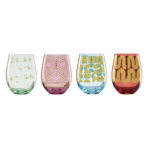 Lenox Cambridge Retro Stemless Wine Glasses, Set of 4 Multi, MULTI GLASS,CRYSTAL 896297