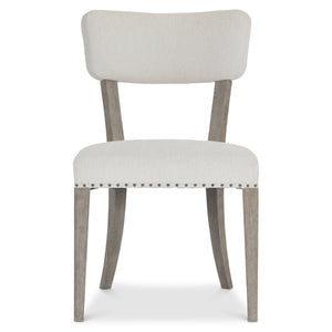 Bernhardt Bernhardt Albion Side Chair With Wire‑Brushed Pewter Oak, Tailored Upholstery, Nailhead Trim Accent 311541