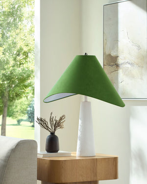 Surya Apuila Arts and Crafts Table Lamp with Felt Cotton Metal Shade for Warm Ambient Glow API-002