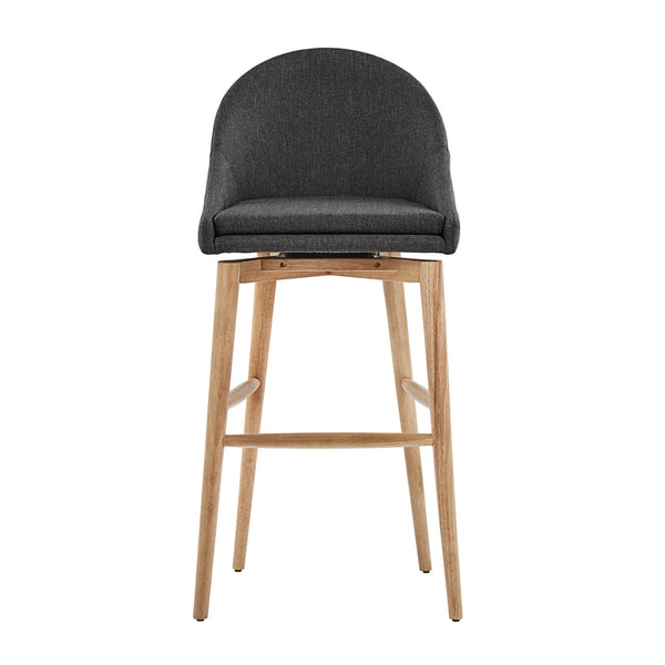 Homelegance By Top-Line Montague Mid-Century Wood Swivel Bar Height Stools (Set of 2) Dark Grey Rubberwood