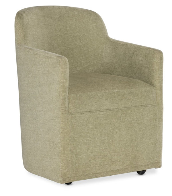 Hooker Furniture Commerce Upholstered Arm Chair With Barrel Silhouette, Performance Fabric & Casters For Mobility And Style Green 7228-75010-35