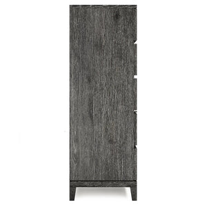 Bernhardt Bernhardt Menton Rustic Modern Tall Drawer Chest In Sutton Oak With 5 Drawers, Dark Graphite Pulls, Anti-Tip 352144
