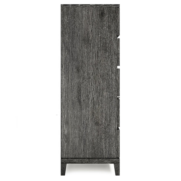 Bernhardt Bernhardt Menton Rustic Modern Tall Drawer Chest In Sutton Oak With 5 Drawers, Dark Graphite Pulls, Anti-Tip 352144