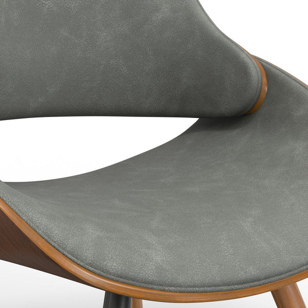 English Elm Malden Bentwood Dining Chair - Stylish Distressed Grey Vegan Leather For Modern Comfort & Versatility B136P158905