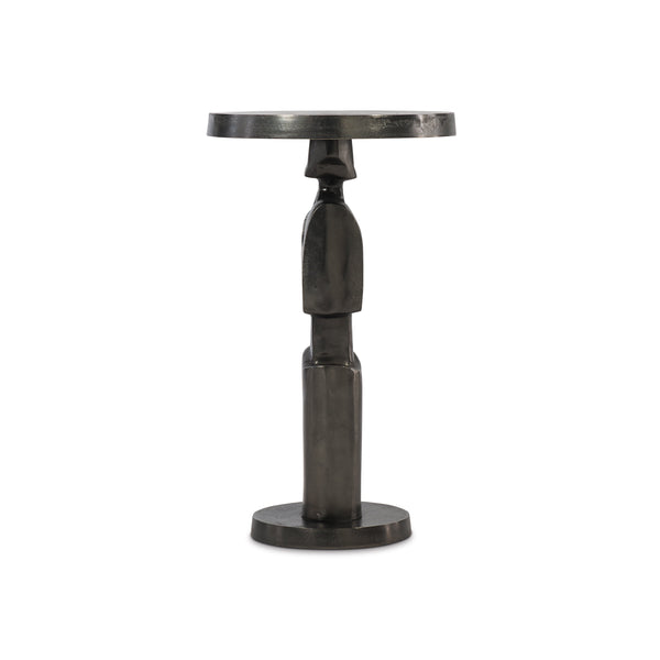 Bernhardt Bernhardt Vevo Chairside Table — Sculptural Cast Aluminum Accent With Rustic Black Nickel Finish, 24.5"H 386155