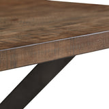 Homelegance By Top-Line Amala Wood Finish and Black Metal Base Dining Table Grey Veneer