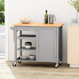 Christopher Knight Home® - Noble House - Westcliffe Contemporary Kitchen Cart with Wheels