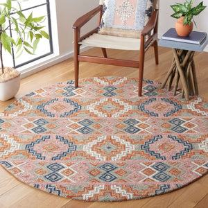 Safavieh Aspen 279 Hand Tufted Bohemian Rug Orange / Fuchsia 9' x 9' Square