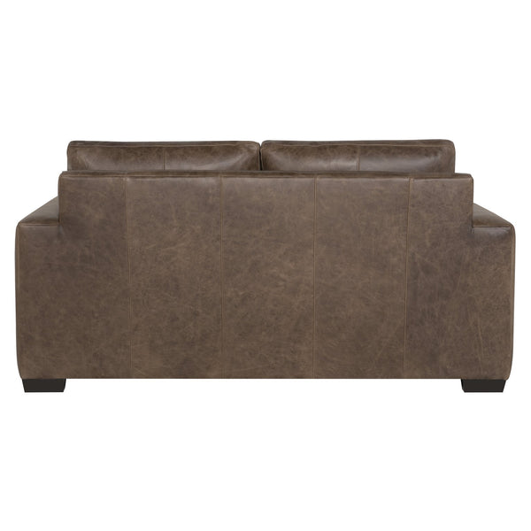 Bernhardt Bernhardt Top-Grain Leather Loveseat With Wide Track Arms, Plush Cushions & Walnut Tapered Feet 9225LO