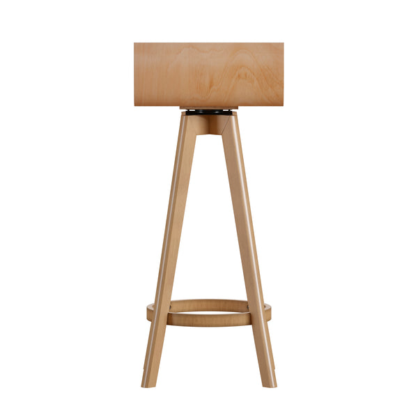 Homelegance By Top-Line Dylan Mid-Century Modern Swivel Wood Stool (Set of 2) Natural Wood