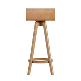 Homelegance By Top-Line Dylan Mid-Century Modern Swivel Wood Stool (Set of 2) Natural Wood