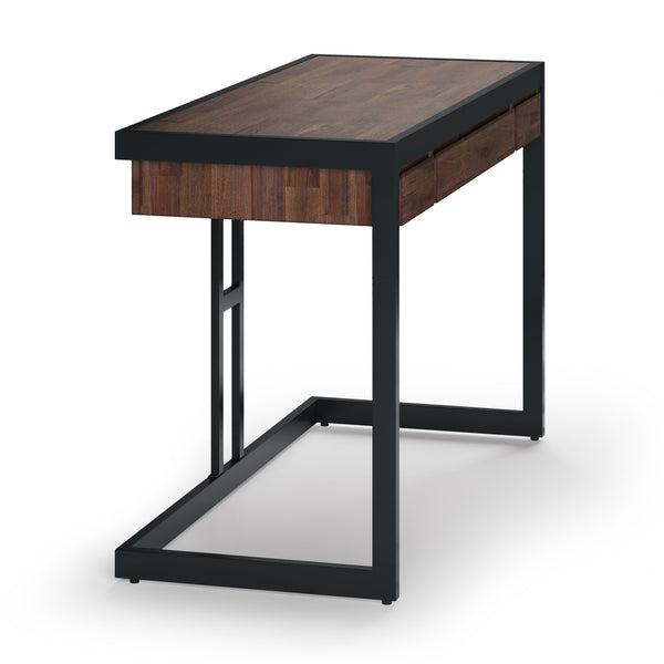 English Elm Erina Small Desk - Industrial-Contemporary Acacia Wood With Distressed Charcoal Finish & Storage B136P158630