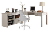 Boca L Shape Desk with Credenza Cottage White BOC-3PC-LDESK-CDZ Parker House