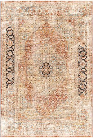Livabliss Aspendos Medallion Area Rug Polyester Low Pile Traditional Fringe for Large Living Rooms Rust, Burgandy 10' x 13'11" APS2302-1014