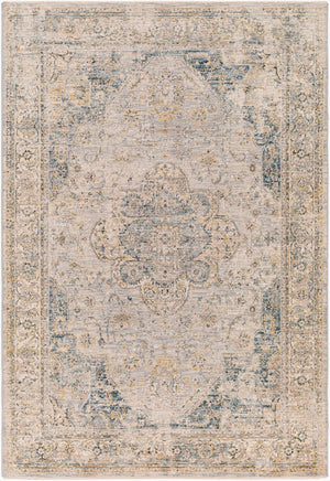 Livabliss Aspendos Traditional Medallion Fringe Area Rug Low Pile Polyester Living Room Accent APS2303-1215