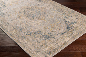 Livabliss Aspendos Traditional Medallion Fringe Area Rug Low Pile Polyester Living Room Accent APS2303-1215