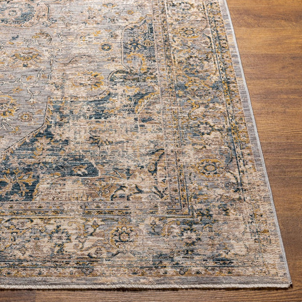 Livabliss Aspendos Traditional Medallion Fringe Area Rug Low Pile Polyester Living Room Accent APS2303-1215