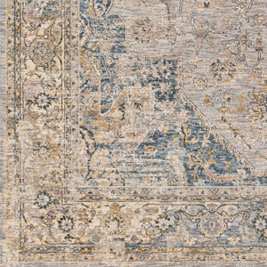 Livabliss Aspendos Traditional Medallion Fringe Area Rug Low Pile Polyester Living Room Accent APS2303-1215