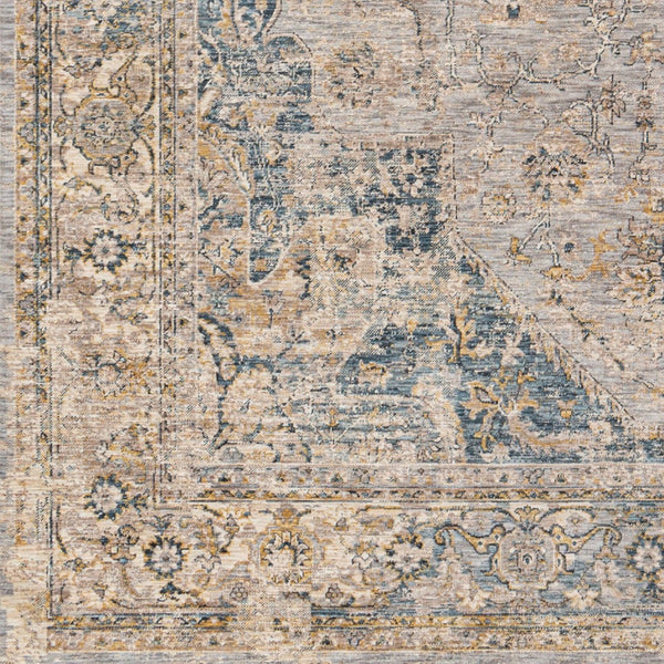 Livabliss Aspendos Traditional Medallion Fringe Area Rug Low Pile Polyester Living Room Accent APS2303-1215