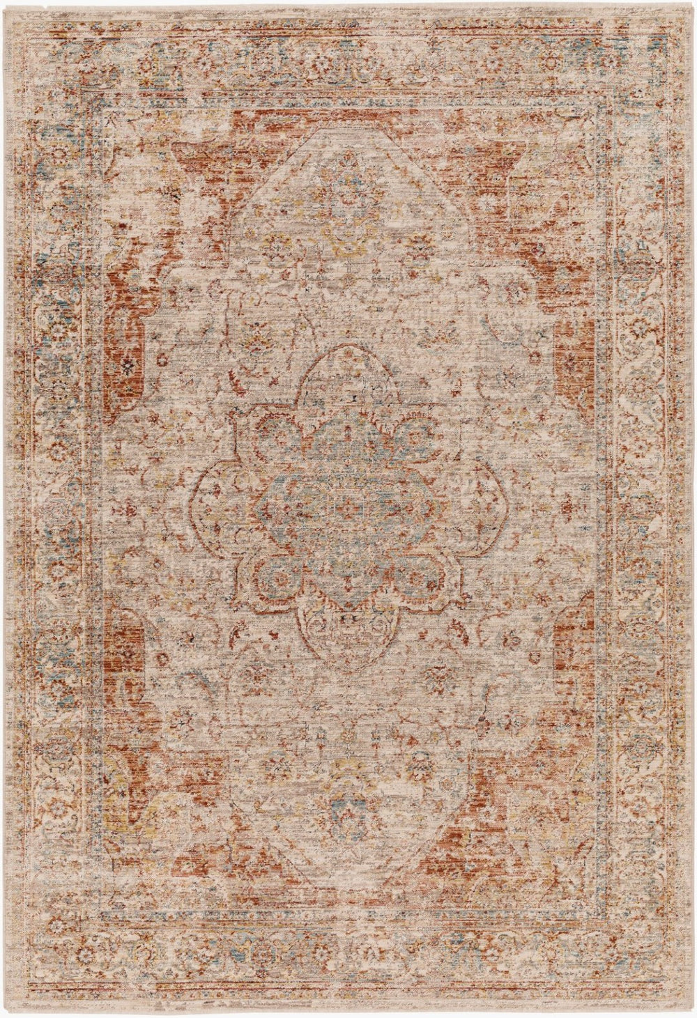 Livabliss Aspendos Machine Woven Polyester Area Rug Turkish Traditional Pattern for Living Rooms Light Gray, Rus 9' x 12'2" APS2305-9122